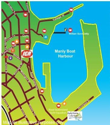wynnum manly yacht club marina map